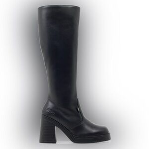 IDAHO Knee High Leather Black Boot